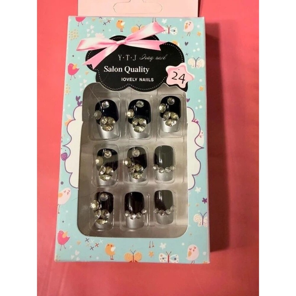 Beautiful press on nails with embellishments